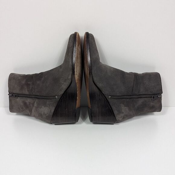 Vince Mavis Wedge Ankle Boots Charcoal Gray Suede Women's 7 - Picture 6 of 9